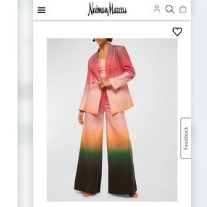 MISA Viva Ombré Stretch Cotton Double-Breasted Blazer